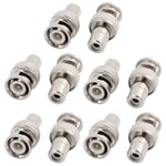 10 Pcs BNC Mâle vers RCA Femelle Jack connecteur Adaptateur Vidéo Câble Coaxial