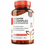 Vitamin B Complex (B1-B2-B3-B5-B6-B12, Biotin & VIT D3) 365 Tablets - Nutravita