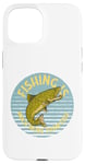 Coque pour iPhone 15 Pêche sautant poisson pêche à la ligne art saut truite pêche