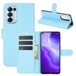 Oppo Find X3 Lite      Pu Wallet Case    [Lightblue]