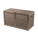 edco eindhoven b.v. Coffre de Jardin 420L - Coffre de Rangement d'Extérieur - 117,3 x 65,3 x 54,8 cm - Boîte de Rangement Exterieur - Se ferme avec un Couvercle et un Cadenas - Plastique - Taupe