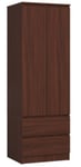 Armoire AKORD S60 Wengé 60 cm 2 portes 2 tiroirs façade Wengé 1 étagère 60x51x180 cm