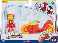 Spidey Amazing Friends Playset Figure 10Cm Iron Man And Motorcycle Hasbro F9346