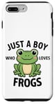 Coque pour iPhone 7 Plus/8 Plus Juste un garçon qui aime les grenouilles, de jolis garçons illustrés de grenouilles