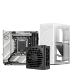 Ssupd Meshlicious TG PCIE 3.0 + 500W 80Plus Gold SFX-L PSU + MSI MPG B760I Edge WIFI DDR4 Mini ITX Combo - White