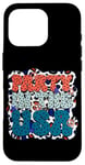 Coque pour iPhone 16 Pro Party In The USA Stars Symboles de paix