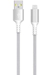 Tygklädd USB-A till Lightning laddkabel för iPhone 3m Clas Ohlson