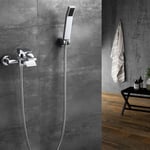 Mitigeur de Baignoire Robinet de Douche en Cascade avec Pommeau de douche Economie d'eau Laiton Chrome pour Salle de Bain