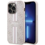 Étui Coque IPHONE 15 Pro Guess Simili Cuir Rose Magsafe Compatible