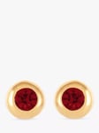 Susan Caplan Pre-Loved Rediscovered Collection Swarovski Crystal Stud Earrings, Gold/Red