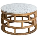 Made In Meubles - Table basse en bois de manguier et terrazzo Ambrine