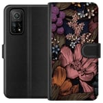 Xiaomi Mi 10T Pro 5G Svart Plånboksfodral Tecknade blommor