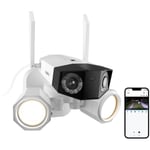 Reolink - Caméra de Surveillance 4K 8MP 2.4/5 GHz WiFi Projecteur,Double Objectif,Panorama à 180°,Détection intelligente