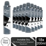 Dove Men+Care Anti-Perspirant Advanced Invisible Dry 72H Protect Deo 200ml,18pk
