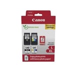 Pack de 2 cartouches d'encre + pack papiers photo - CANON - PG-540L Noir + CL-541XL Couleur - Haut rendement