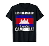 Lost In Angkor Found In Cambodia Flag Angkor Wat Travel T-Shirt