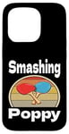 Coque pour iPhone 15 Pro Funny Smashing Poppy Ping Pong Lover Game Winner Retro Humour