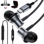 ACOCOBUY USB C Karaoke Headphones for iPhone 16 15, Wired Earbuds Magnetic in-Ear Type C Earphone with 5 Music Mode for Samsung A16 5G A55 A35 S24 S23 S22 S21 Pixel 9 8a Oneplus 12 for iPad 10th Gen