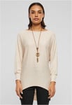 Urban Classics Lång stickad tröja dam inkl halsband (beige,XXL)