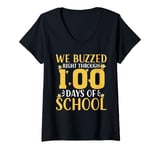 Womens We Buzzed Right Through 100 Days Of School Bee V-Neck T-Shirt