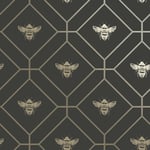 Honeycomb Bee Wallpaper Holden DÃ©cor Geometric Metallic Modern Gold Charcoal