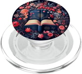 Bookworm Flowers Avid Reader Floral Book Reading Nerd PopSockets PopGrip pour MagSafe