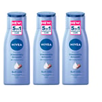 Nivea Irresistibly Smooth Body Lotion With Shea Butter 5 In 1 Dry Skin 3 x 400ml