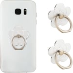 2 st telefonringhållare stativ mobiltelefon blomma finger ring grepp stativ metall universellt kompatibla tillbehör med smartphone, mobiltelefoner 2pcs Silver