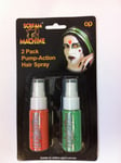 PUMP ACTION HAIRSPRAY ORANGE AND GREEN