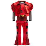 Disguise Flickor för flickor, Disneys Descendants 4: Rise of Red Deluxe Röd Kostym Halloween Outfit 130cm