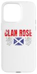 Coque pour iPhone 15 Pro Max Clan Rose Tartan Nom de famille écossais Scotland Pride