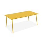 Table de jardin rectangulaire en métal jaune