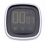 MPM Chronomètre numérique de Cuisine en Plastique, Compte à rebours avec écran Tactile et Aimant, Couleur Gris, Convient à n'importe Quelle pièce, Compact et précis