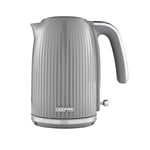 GEEPAS 1.7L Electric Kettle 3000W 360° Rotational Base Cordless Jug Kettle with Rapid Boil Auto Shut Off & Boil Dry Protection, Removable & Washable Filter for Hot Water Coffee Tea, Grey