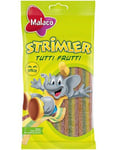 Malaco Syrliga Strimlor - Vingummi-bälten med Syrlig Tutti-Frutti-smak 80 gram