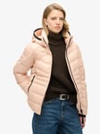 Superdry Hooded Fuji Quilted Padded Jacket, Frappe Beige