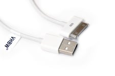 vhbw câble de données USB (type A sur lecteur MP3) compatible avec Apple iPhone 4GB, 8GB, 4S lecteur MP3 - blanc