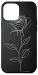 Coque pour iPhone 12 Pro Max Rose Minimalisme Élégant Art Floral Minimaliste