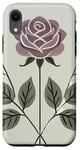 Coque pour iPhone XR Rose florale botanique, style minimaliste, roses d'amour