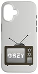 Coque pour iPhone 16 Obey Écran de télévision média de masse Contrôle psychologique