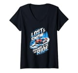 Womens Lost In The Snow Found In The Ride Snowmobile Lover V-Neck T-Shirt