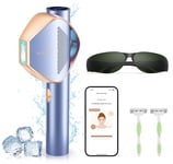 Salloot épilateur lumière pulsée, 4-en-1 Smart PilotX™ APP IPL Épilation Laser pour Femmes et Hommes Visage/Corps/Aisselles, 5°C Sapphire Ice-Cooling Sans Douleur laser epilation (Glow 6 A+)