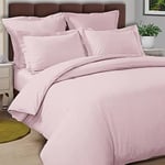 Pizuna Cotton Percale Duvet Covers King Size Light Pink, 100% Long Staple Combed Cotton King Duvet Cover 230x220cm, Sateen Weave Quilt Cover with Button Closure (Kingsize Duvet Cover Sets)