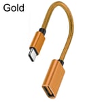 Adaptateur Otg Micro Usb Type-C Vers Usb,Pour Macbook Air Pro,Samsung,Xiaomi,Téléphone Android,Lecteur Flash - Type Gold