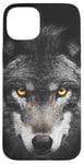 iPhone 15 Plus Wolf Lovers Black Wolf Wild Animal Lovers Wolf Illustration Case