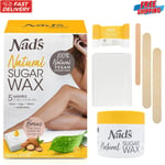 Nad's 100% Natural Sugar Wax Kit, Vegan, Hypoallergenic, No-heat Formula Waxing