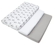 Medi Partners 3pcs Ensemble Drap Housse pour Un lit bébé 60x120 cm 100% Coton literie bébé Matelas Enfant Sac de Couchage lit bébé