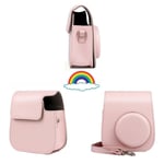 Instax Mini 11,étui en cuir PU pour appareil photo à film instantané,coque avec sangle initiée,rose,bleu,violet,gris,blanc - Type Blush Pink