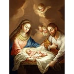 Campeche Jordan The Nativity Biblical Jesus Angels Painting Large Wall Art Print Canvas Premium Mural