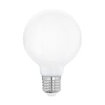 Eglo Ampoule LED globe E27, lampe Milky en verre opaque, 7 watts (correspond à 60 watts), 806 lumens, blanc chaud, 2700 Kelvin, G80, Ø 8 cm